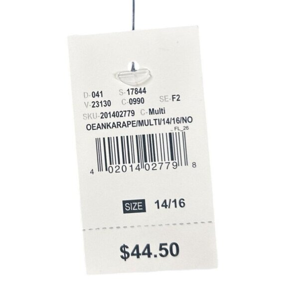 Ashley Stewart Peplum Top Women's Size Large  14/16‎ Blue Geometric Design NEW - Picture 7 of 8